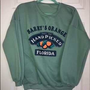 teal graphic crew neck sweatshirt